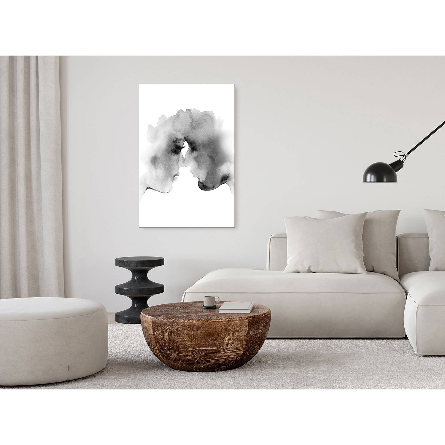 home24 Abstracte wanddecoratie Blurred Thoughts, grijs, 40 x 60 cm