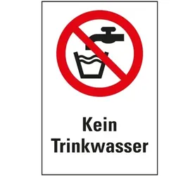 Schild I Verbots-Kombischild Kein Trinkwasser, Kunststoff, 200x300mm, ASR A1.3, DIN EN ISO 7010 P005