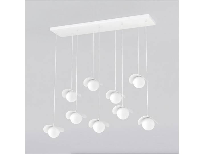 Hängeleuchte Ritual, Weiß, Metall, Glas, 32x120x100 cm, RoHS, CE, Lampen & Leuchten, Innenbeleuchtung, Hängeleuchten, Pendelleuchten