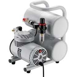 Wiltec, Kompressor, Airbrush Kompressor AS06T Luftkompressor 1/4PS 65-69 l/min 3,2bar Design (7.50 l)