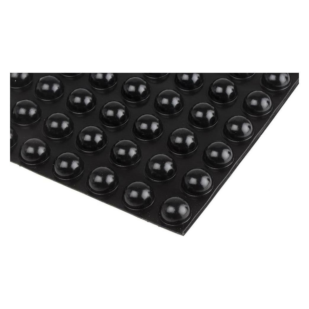 RS PRO Black stick on, 9.6mm H x 17.8mm Dia (1735961)