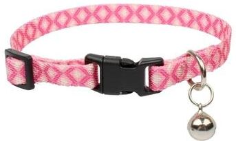 Uplifted Finds Geometric Doodles Colorful Print Adjustable Cat Collar With Bell pink Love