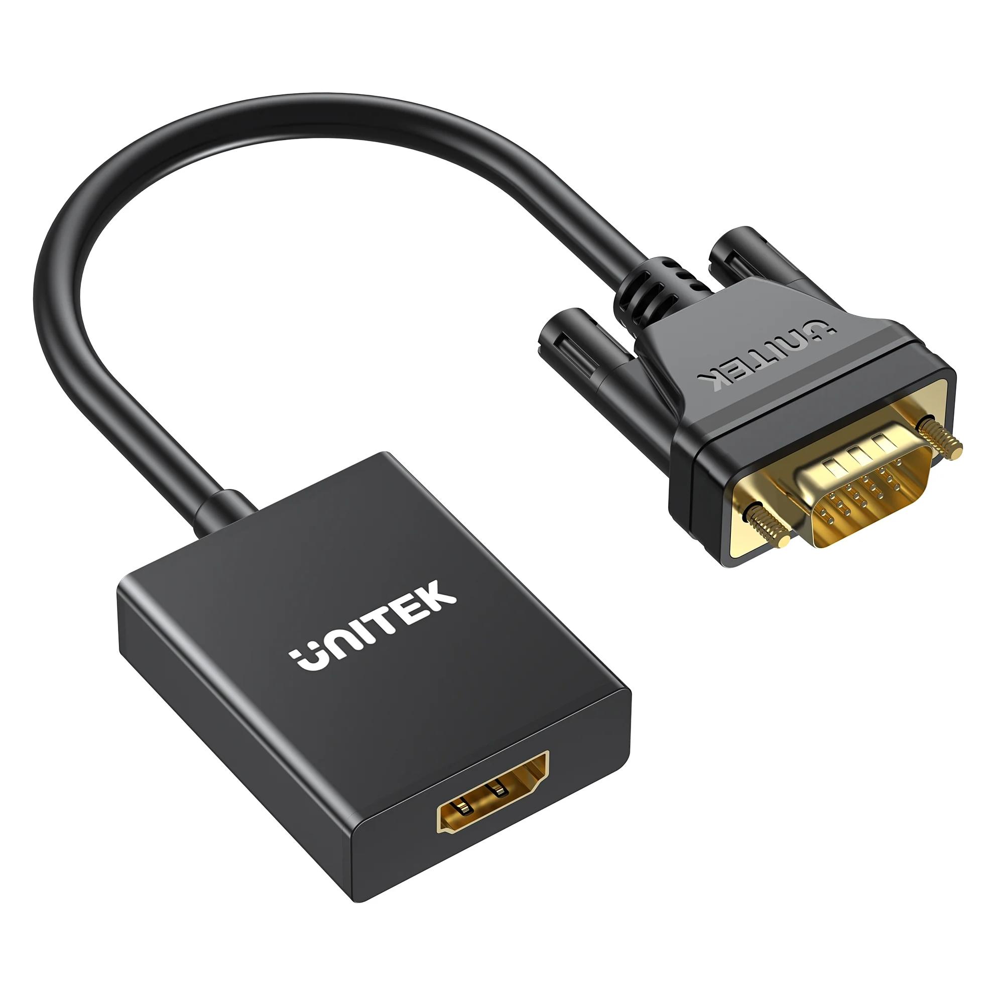 Unitek VGA auf HDMI FullHD Adapter schwarz 15cm (HDMI) (53528)