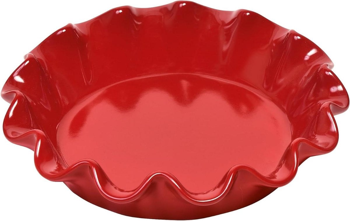 Bourgondië Keramische Geruite Taartschaal - B/D/H: 26,5 x 26,5 x 6 cm