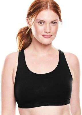 Plus Size Women's Leading Lady® Serena Low-Impact Wireless Active Bra 0514 by Leading Lady in Black (Size 44 B/C/D)