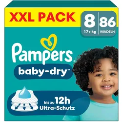 Pampers Baby Dry Gr.8 Extra Large 17+kg Windeln XXL Pack 86 Stück (Gr. 8, 86 Stk.)