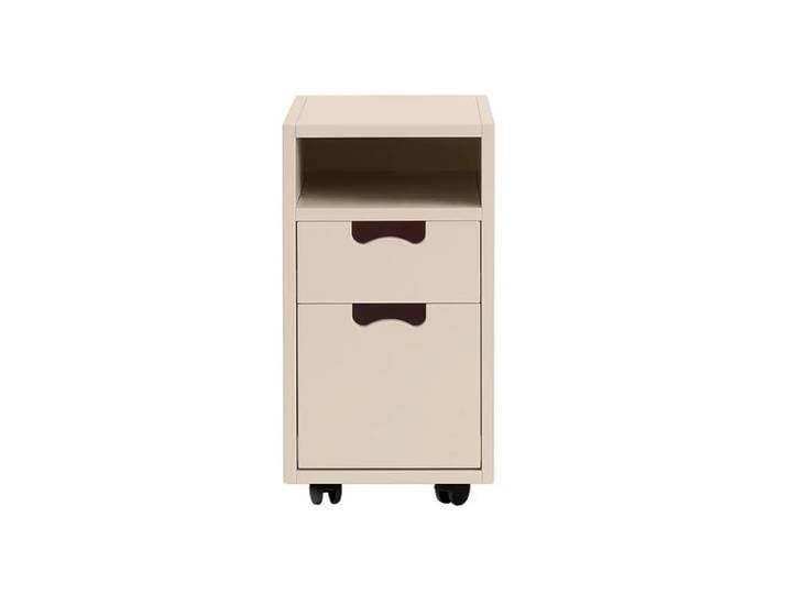 Asplund Table de chevet Snö G3 rose, roues noires