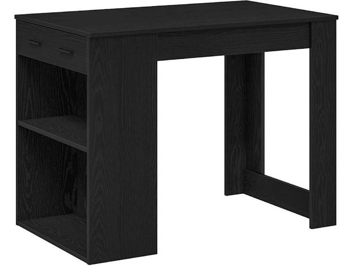 vidaXL Bureau avec tiroirs et tablette Noir imitation chêne
