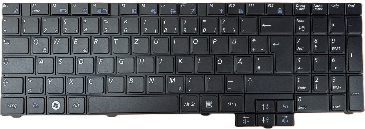 T-ProTek Addi SU2700 toetsenbordhoes voor Samsung X520-Aura, zwart, compatibel met Duitse toetsenbordindeling
