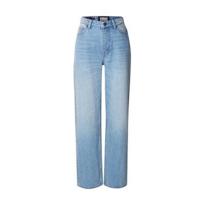 Mom-Jeans URBAN CLASSICS "Urban Classics Ladies Mom Jeans", Damen, Gr. 34, Normalgrößen, blau (skyblau washed), 100% Baumwolle, unifarben, normal, Jeans