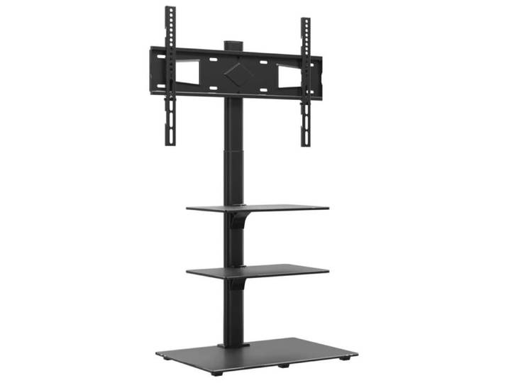 Meuble TV d'angle 3 niveaux pour 32-65 pouces noir armoire multimédia/Buffet Salon Aspect Elegant* 4704792