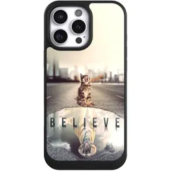 Nivocase Hülle für Apple iPhone 16 Pro Max Handyhülle NIVOcore Case Schwarz Motivation Tiere Tiger (Apple iPhone 16 Pro Max), Smartphone Hülle, Schwarz