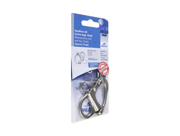 Meister + Co Karabiner mit Festem Auge 7 × 4.5 cm