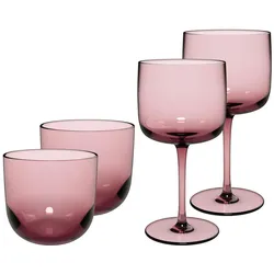 Like. by Villeroy & Boch Like Glass Wein- und Wassergläser, Trinkgläser, Pink