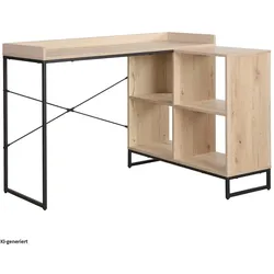 HTI-Living, Schreibtisch, Eckschreibtisch mit Regal Cedrik Artisaneiche-Schwarz (110 x 88 x 81 cm)