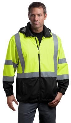 CornerStone CSJ25 ANSI 107 Class 3 Safety Windbreaker in Yellow/Black size Large   Polyester