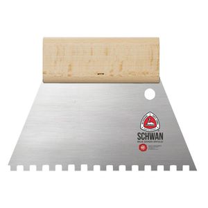 Schwan Spachtel 420118, Breite 180mm, Zahnspachtel aus Stahl, mit Holzgriff