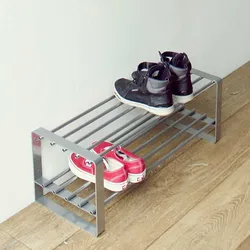 Flur Schuhregal in Nickelfarben Stahl