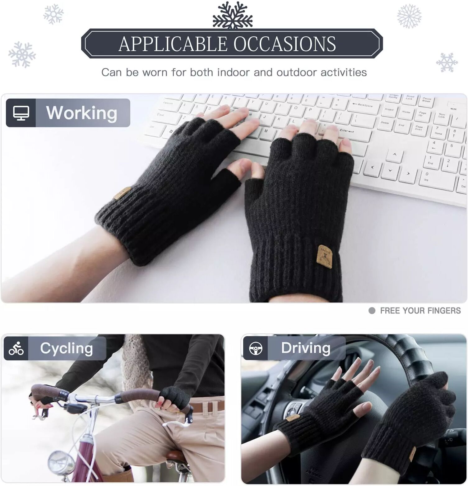 INF Gants demi-doigts
