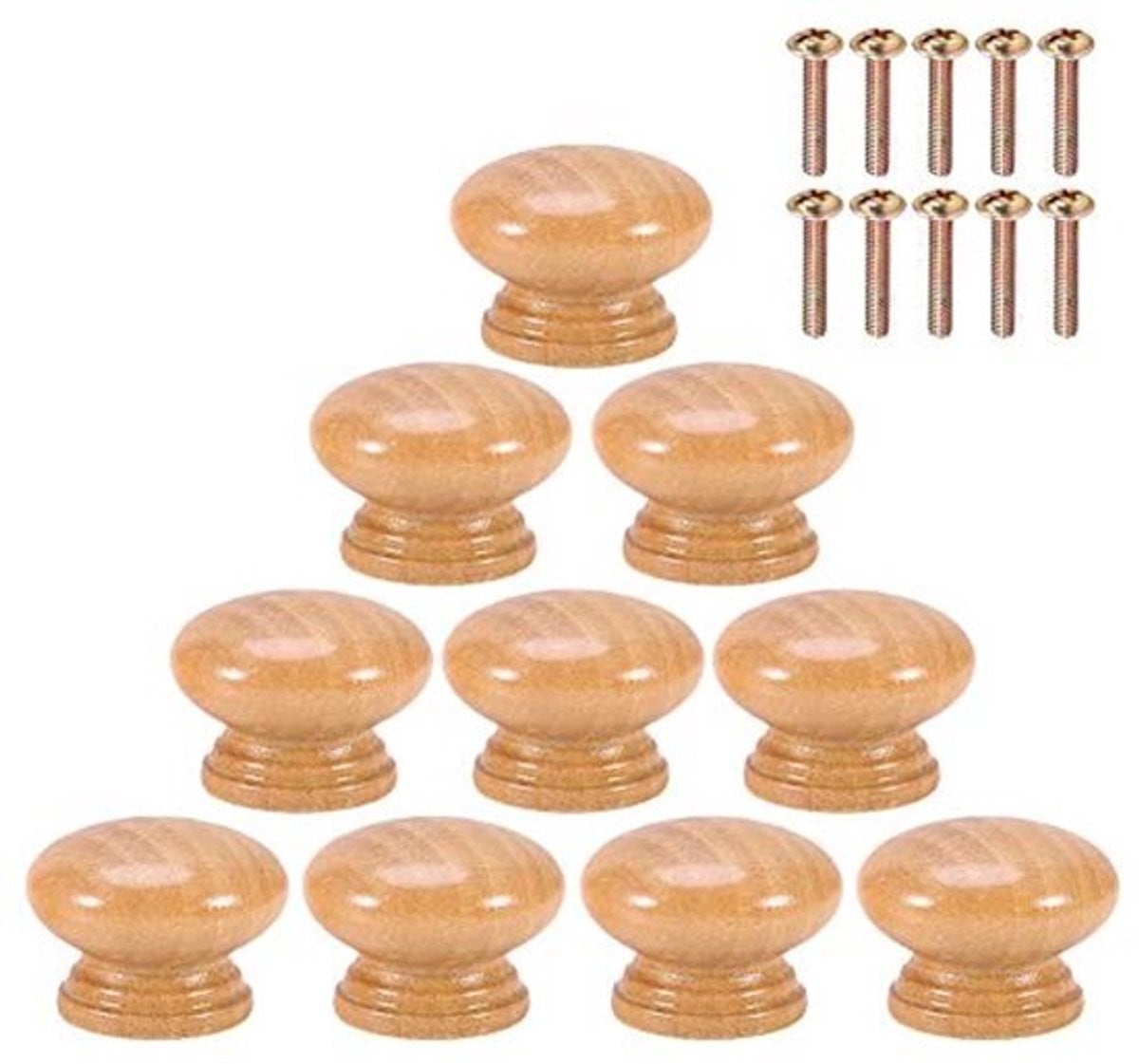 Dailygoody Houten Ronde Paddestoel Knoppen met Ergonomisch Ontwerp