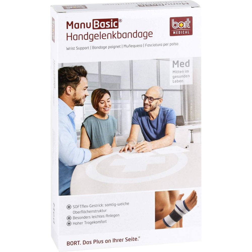 Bort GmbH Bort Manubasic Bandage rechts large silber 07670086