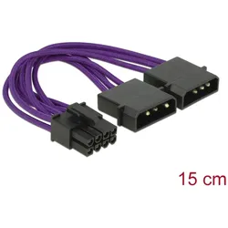 DELOCK Stromkabel 8Pin PCIe -> 2x 4Pin Molex 0.15m Textilman