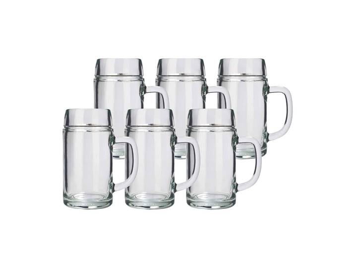 Bierkrug STÖLZLE Bierkrüge STYRIA 500 ml 6er Set transparent , bunt (transparent), 6 tlg., Glas, Trinkgefäße, Bierkrug