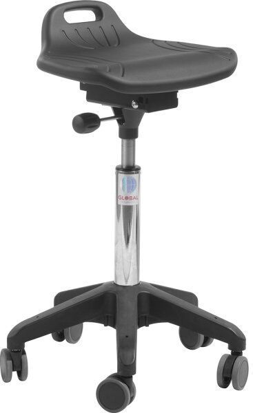 Global Omega Ståstøttestol, Sort, 60-79 Cm, Hjul