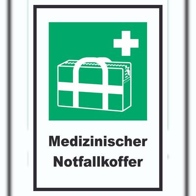 HB-Druck Medizinischer Notfallkoffer A5 Rückseite selbstklebend Schild