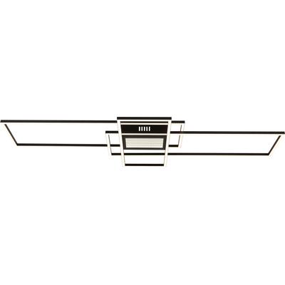 GLOBO LIGHTING Deckenleuchte "SAUNDERS", schwarz matt, H: 6,8cm, 1 Stk., Leuchten, Deckenlampe Wohnzimmer-Leuchte Schlafzimmer-Leuchte Flur Küche, Deckenleuchte