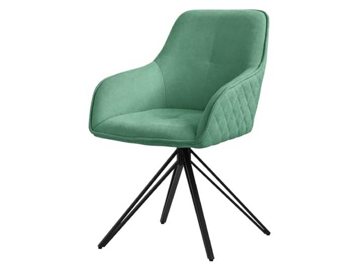 ML-Design Esszimmerstuhl drehbar aus Textil Webstoff, Grün, Wohnzimmerstuhl mit Armlehne & Rückenlehne, 360° Drehstuhl, Polsterstuhl mit Metallbeine, Ergonomische Sessel, Küchenstuhl Loungesessel