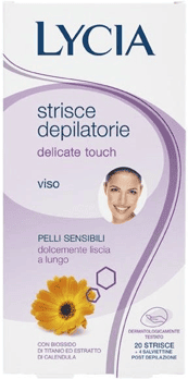 Lycia Delicate Touch Strisce Depilatorie Viso 20 Pezzi