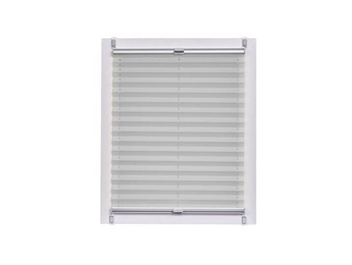 Sunlines Plissee Made in Germany, Tageslicht, Crepes Uni Klemmfix, Silbergraue Schiene, Stoff, Grau, 55 x 150cm