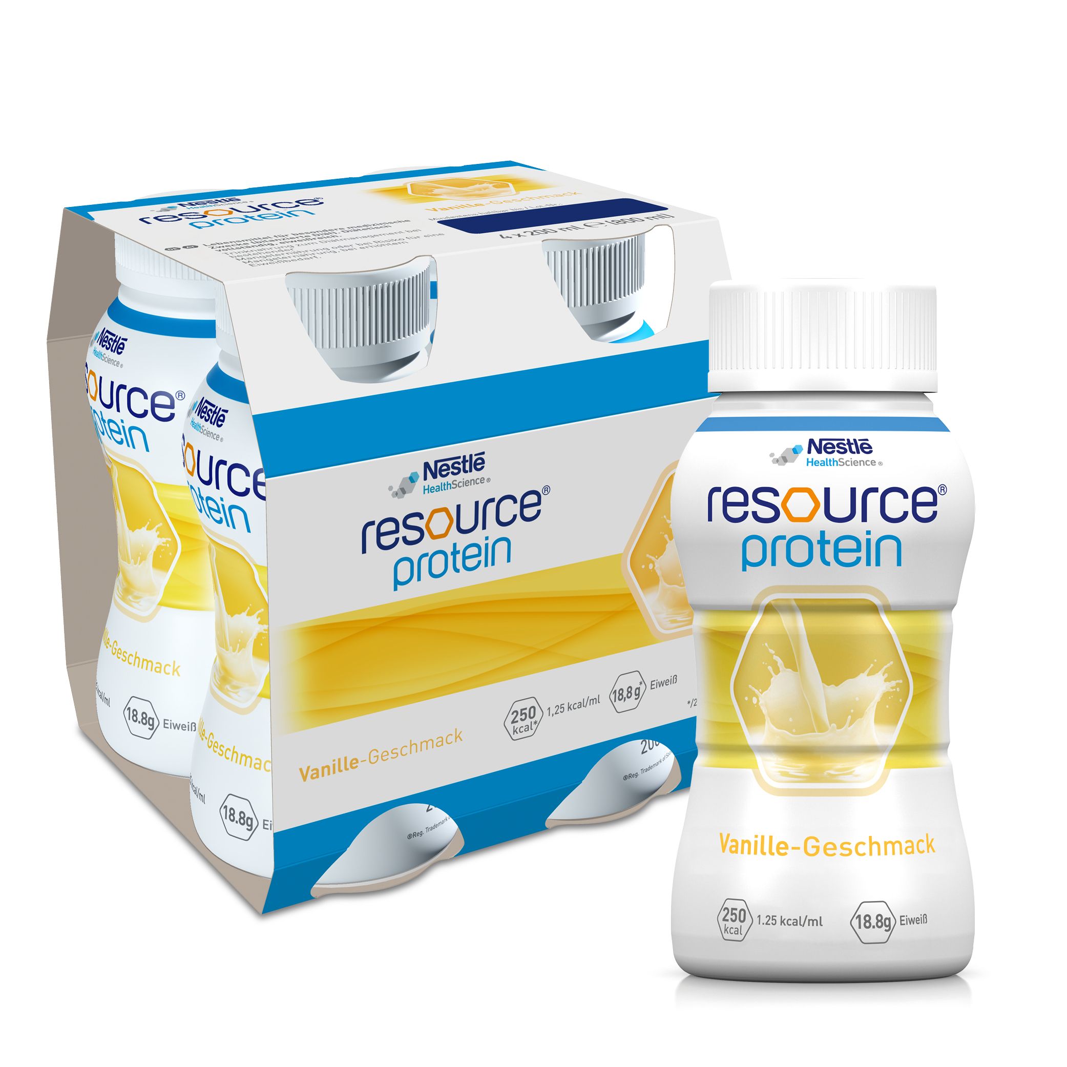 Resource Protein Drink Vanille 4x200 ml Flüssigkeit