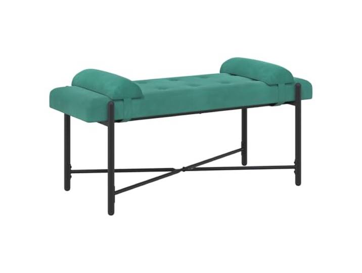 hliofuir Polsterbank Samt Türkis 110x40x46 cm Sitzbank mit Kissen Gepolsterte Bettbank für Schlafzimmer oder Flur mit abnehmbaren Kissen und stabilen pulverbeschichteten Metallbeinen.