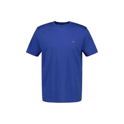 T-Shirt GANT "T-Shirt Reg Shield 1er Pack", Herren, Gr. XXL, blau (blau (rich blau)), Obermaterial: 100% Baumwolle CO., Shirts T-Shirt
