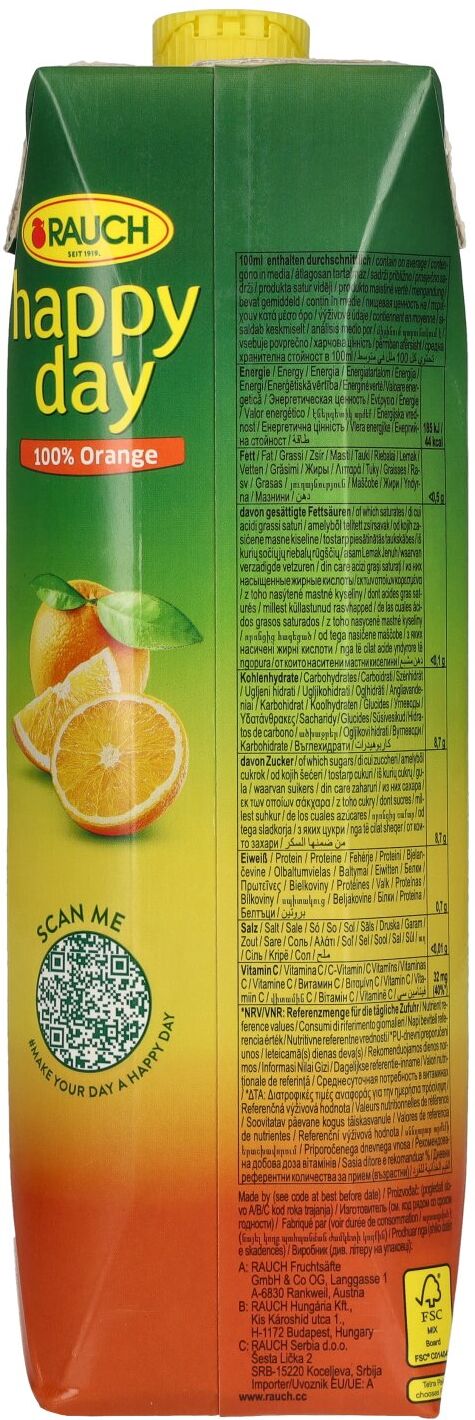 Happy Day Orangensaft 100% 1l