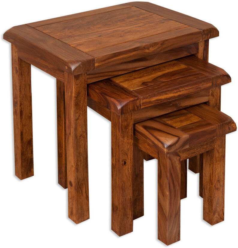 Union Rustic Shoreditch Solid Wood Nesting Tables Brown 55cm H X 55cm W X 40cm D