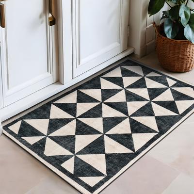 World Rug Gallery Geometric Diamond Washable Non-Slip Area Rug