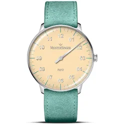 Meister Singer Neo Special - Hellgelb, 36mm, Velourslederband, Schweizer Automatikwerk Damenuhr S-NES935S