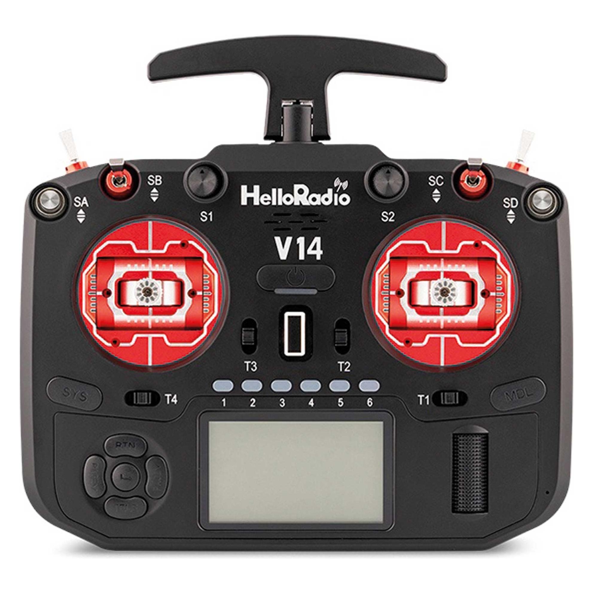 HelloRadio V14 MAX OLED 2,4GHz ELRS LBT M2 Fernsteuerung schwarz, rot (HR1065)