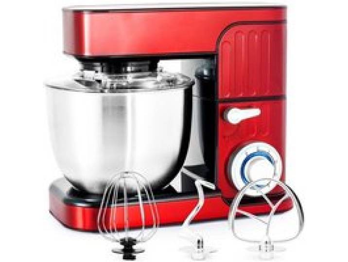Kitchencook - Robot Pâtissier Antara_inox_red - 1300 W 5 5 L - Kit Pâtisserie