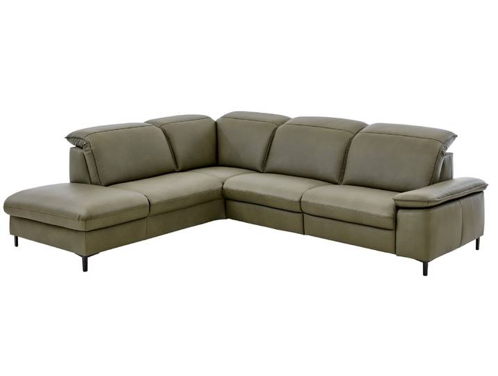 Beldomo Premium Ecksofa PAMPLONA, olive, Leder