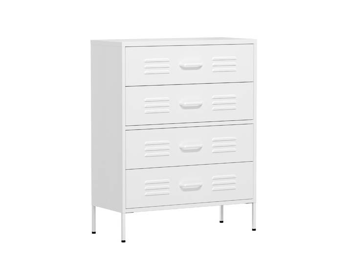 Kommode Metall KLAUS 4 Schubladen 80 x 101 cm weiss
