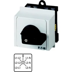 Eaton 012759 Spannungsmesserumschalter, T0, 20 A, Verteilereinbau, 3 Baueinheit(en), Kontakte: 6, 45 °, rastend, mit 0-Stellung