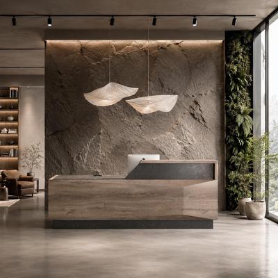 "WESOME 94.5"" Front Desk Reception Desk with Drawer, Computer Workstation for Checkout, Lobby, Office, Retail Store"