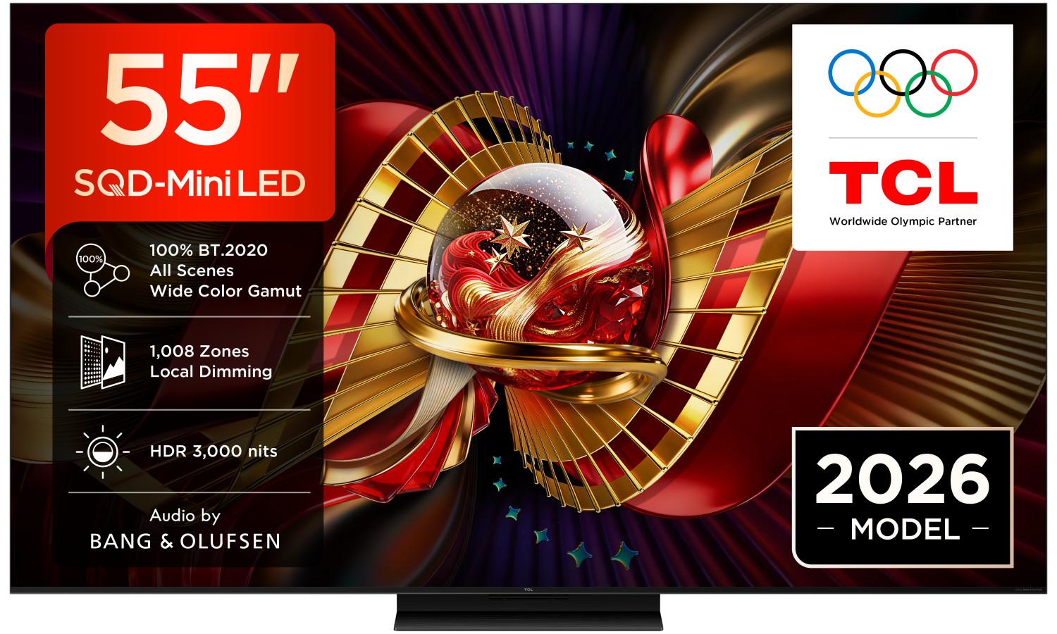 TCL C8L 55C8L, 139,7 cm (55"), 3840 x 2160 Pixel, SQD-Mini LED, Smart-TV, WLAN, Schwarz