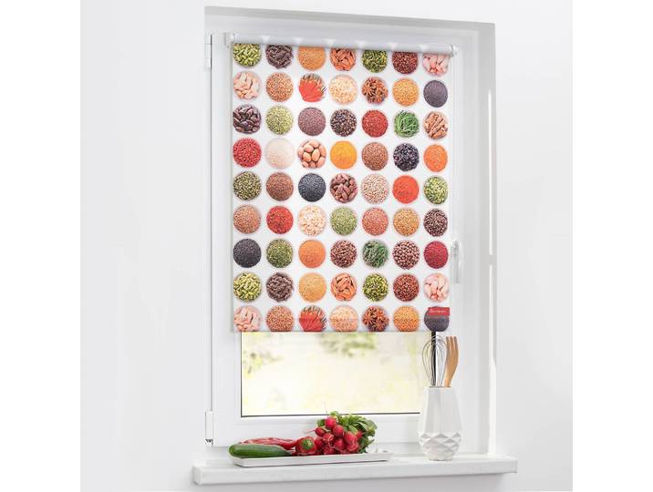 Klemmfix-Rollo Gewürze 80 x 150cm Multicolor