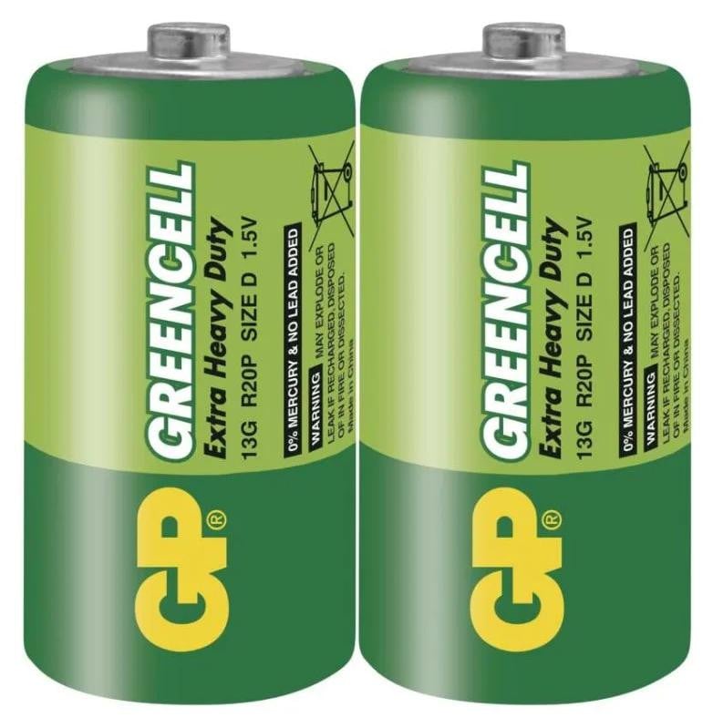 Emos GP Greencell Zink-koolstof batterij D, R20, 1,5V, 2 stuks