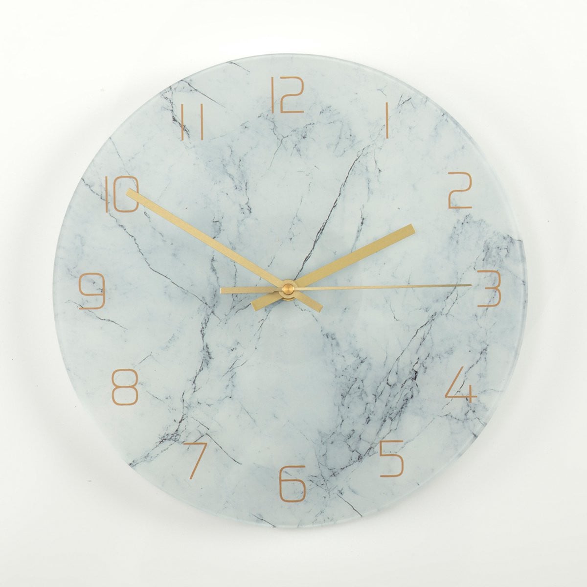 Cave & Garden Wandklok Modern Grijs Marmer en Zwart - 30 cm